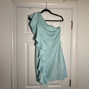 Giffniseti mint green one shoulder dress